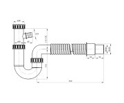 Bruckner Dřezový Sifon Flexibilní S Odbočkou, 6/4", Dn50/40, Bílá