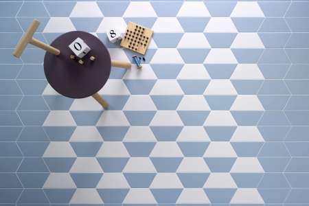 Moderní geometrická dlažba Tonalite Trapez Matt