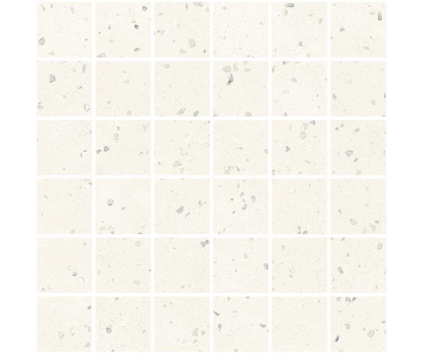 Mozaika jako terrazzo Sant Agostino Deconcrete Mosaico De-Micro White 30x30 - béžová