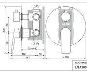 Laguna, Podomítková Sprchová Baterie Pro 2 Odběrná Místa, S Aq-boxem A Keramickým Přepínačem LGA166CD