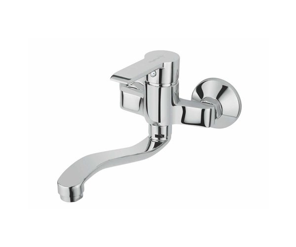 Dřezová Stěnová Baterie S Tvarovaným Plochým Ramínkem, Rozteč 150 Mm - Chrom – Ventura