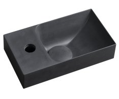 Sapho Piccolino Betonové Umývátko 30,8x17cm, Baterie Vlevo, Antracit Mat