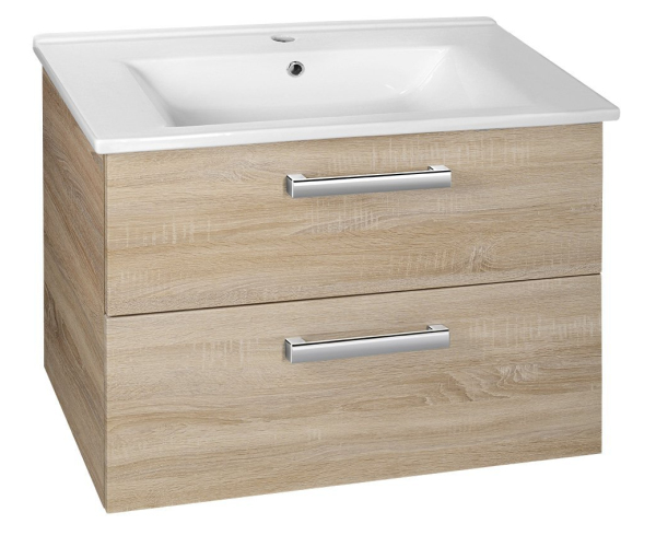 Aqualine Vega Umyvadlová Skříňka 72x57,6x43,8cm, 2x Zásuvka, Dub Platin