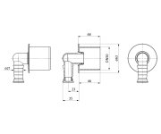 Bruckner Ht Koncovka Rohová Pro Připojení Hadice 21mm, Dn50