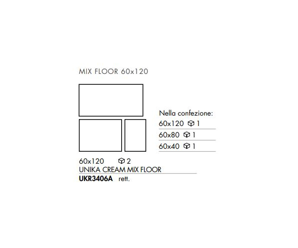 Dlažba jako kámen ABK Unika Cream Mix Floor 60x120 Rett.  - béžová