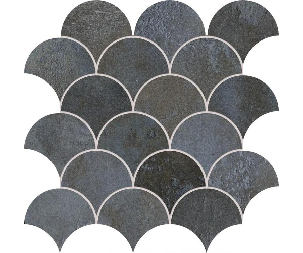 Mozaika jako beton EdimaxAstor Home Mosaico Shell Bluelagoon 30X30 Matt. Rett. - antracitová