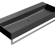 Gsi Kube X Keramické Umyvadlo 120x47cm, Broušená Spodní Hrana, Bez Otvoru, černá Mat