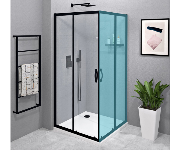 Gelco Sigma Simply Black Sprchové Dveře Posuvné Pro Rohový Vstup 900 Mm, čiré Sklo