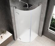 Polysan Globe Chrome čtvrtkruhový Sprchový Kout 800x900mm, Matné Sklo, Levé