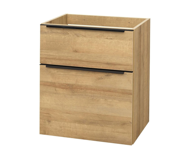 Mereo Mailo, Koupelnová Skříňka, 60cm, Dub Riviera, černé Madlo