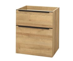 Mereo Mailo, Koupelnová Skříňka, 60cm, Dub Riviera, černé Madlo