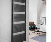 Aqualine Tondi Otopné Těleso Rovné 600x1690 Mm, Středové Připojení, černá Mat