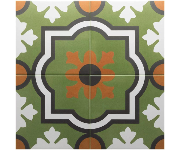 Retro dlažba Equipe Rivoli Monaco Verde Decor 20x20