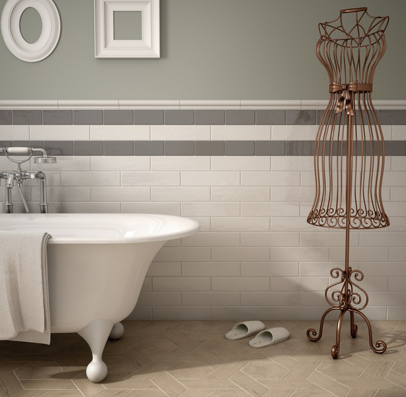 Realizace Koupelnové obklady ve světle a tmavě šedé barvě Equipe Cottage