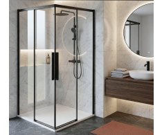 Gelco Luxor Black čtvercový Sprchový Kout 800x800mm, Rohový Vstup