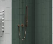 Tyč s posuvným držákem sprchy, 70 cm - 974.60RGB Sprchová tyč s držákem, růžové zlato kartáčované X07P715