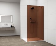 Polysan Esca White Matt Jednodílná Sprchová Zástěna K Instalaci Ke Stěně, Sklo Marron, 900 Mm