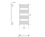 Sapho Metro-e Elektrické Otopné Těleso Rovné 500x1060mm, 400 W, černá Mat