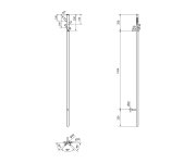 Sapho Pasador Elektrický Sušák Ručníků, Kulatý, 150x1500mm, 30 W, Zlatá Mat