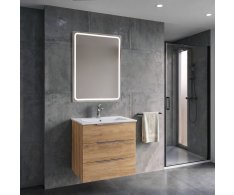 Sapho Set Koupelnová Skříňka Cirasa 60cm S Umyvadlem A Led Zrcadlem, 3x Zásuvka, Dub 