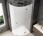 Polysan Globe Chrome čtvrtkruhový Sprchový Kout 900x800mm, Matné Sklo, Pravé