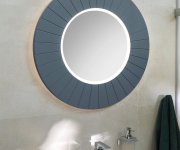 Sapho Lumiro Strip Kulaté Zrcadlo S Led Osvětlením V Rámu ø 75cm, Siena