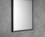 Aqualine Corna Zrcadlo S Led Osvětlením 60x80cm, Dotykový Senzor, Stmívatelné, černá Mat