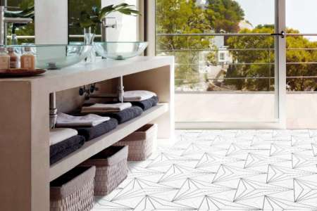 Dlažba se vzorem trojúhelníků Codicer Aster Bianco 22x25 Hexagonal