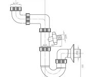 Bruckner Dřezový Sifon šetřící Místo S Odbočkou 6/4", Dn40, Bílá