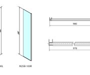 Polysan Modular Shower Pevný Panel K Instalaci Na Stěnu Modulu Ms2, 1000 Mm, Levý