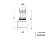 Spořič Vody 2-pol., Krátký, černá-chrom SV3860-BC