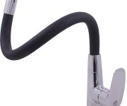 Dřezová baterie s flexibilním ramínkem AMUR chrom/černá 3/8" AM719.0/10C