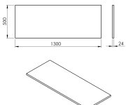 Sapho Plato Deska Rockstone 1300x24x500mm, Bílá Mat