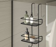 Gedy Chrom Line Polička Do Sprchy Závěsná, 240x490x220mm, černá Mat