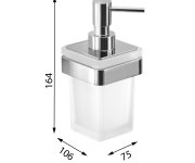 Gedy Samoa Dávkovač Mýdla 170ml, Mléčné Sklo, černá Mat