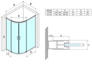 Gelco Sigma Simply čtvrtkruhová Sprchová Zástěna 1000x800 Mm, R550, L/r, čiré Sklo