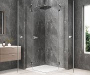 Polysan Globe Chrome čtvercový Sprchový Kout 1000x1000mm, Rohový Vstup, čiré Sklo