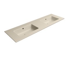 Gsi Pura Keramické Dvojumyvadlo Slim 142x46cm, Bez Otvoru, Creta Mat