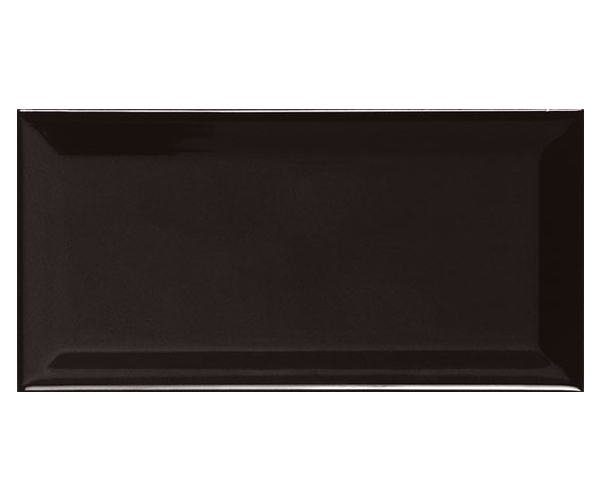 Retro obklad APE Metro Biselado Negro Brillo 10x20 - černá