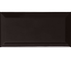 APE Metro Biselado Negro Brillo 10x20