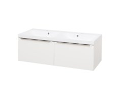 Mereo Mailo, Koupelnová Skříňka S Umyvadlem Z Litého Mramoru 121 Cm, Bílá, Chrom Madlo