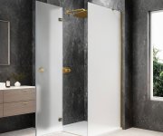 Polysan Globe Gold Matt čtvercový Sprchový Kout 900x900mm, Matné Sklo, Levé