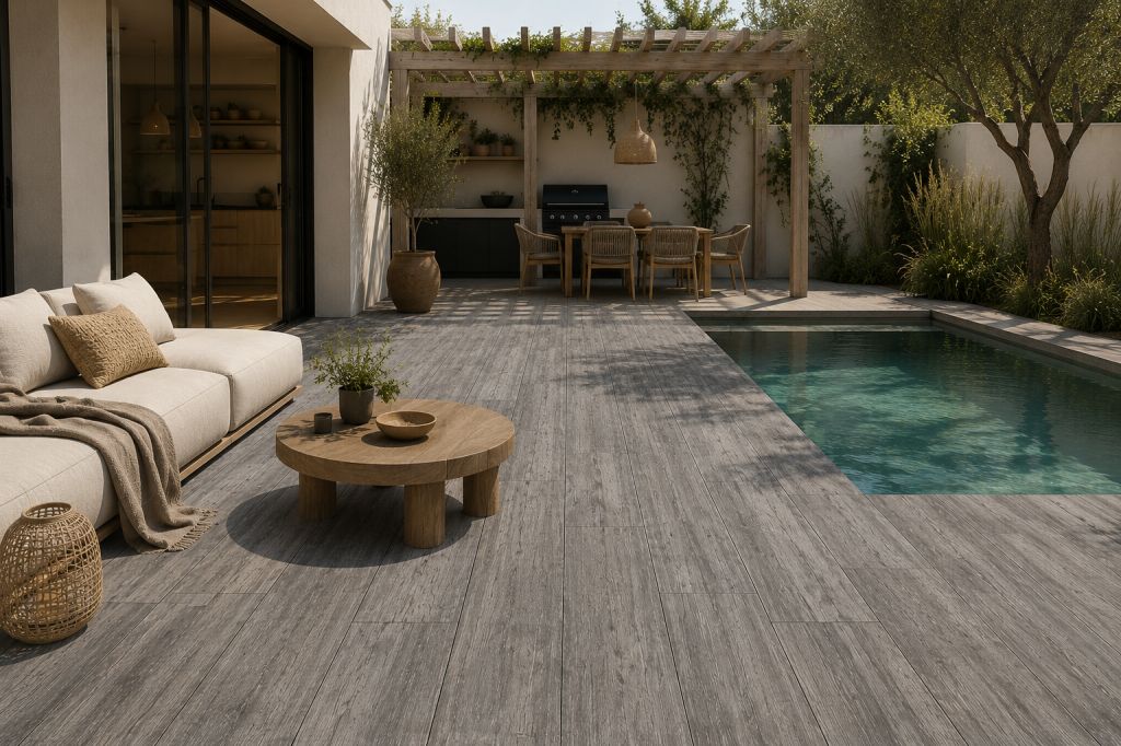 Realizace Terasa s dlažbou Deceram Outdoor DOS Legno Gris 