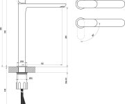 Umyvadlová stojánková baterie Eleganta BeCool EL 015.01 - EL 015.21GB Umyvadlová stojánková baterie BeCool 335 mm bez výpusti, grafit kartáčovaný X070422
