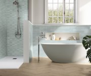Obklad jako beton APE Acquarella Light Green 7,5X30 Matt. - zelená