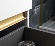Sapho Chanel Dekorační Lišta Mezi Zásuvky 914x70x20 Mm, Zlato Mat