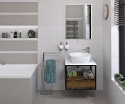 Sapho Skara Deska Rockstone 59,5x1,2x47cm, Bílá Mat