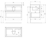 Aqualine Altair Skříňka S Deskou 78,5 Cm, Dub Emporio/antracit Břidlice