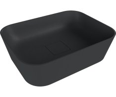 Polysan Banera Square Umyvadlo Na Desku, Litý Mramor, 50x36cm, Antracit Mat