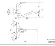 Dřezová Stěnová Baterie S Tvarovaným Plochým Ramínkem, Rozteč 150 Mm, Klik-klak - Chrom - Moon MO3115-Z